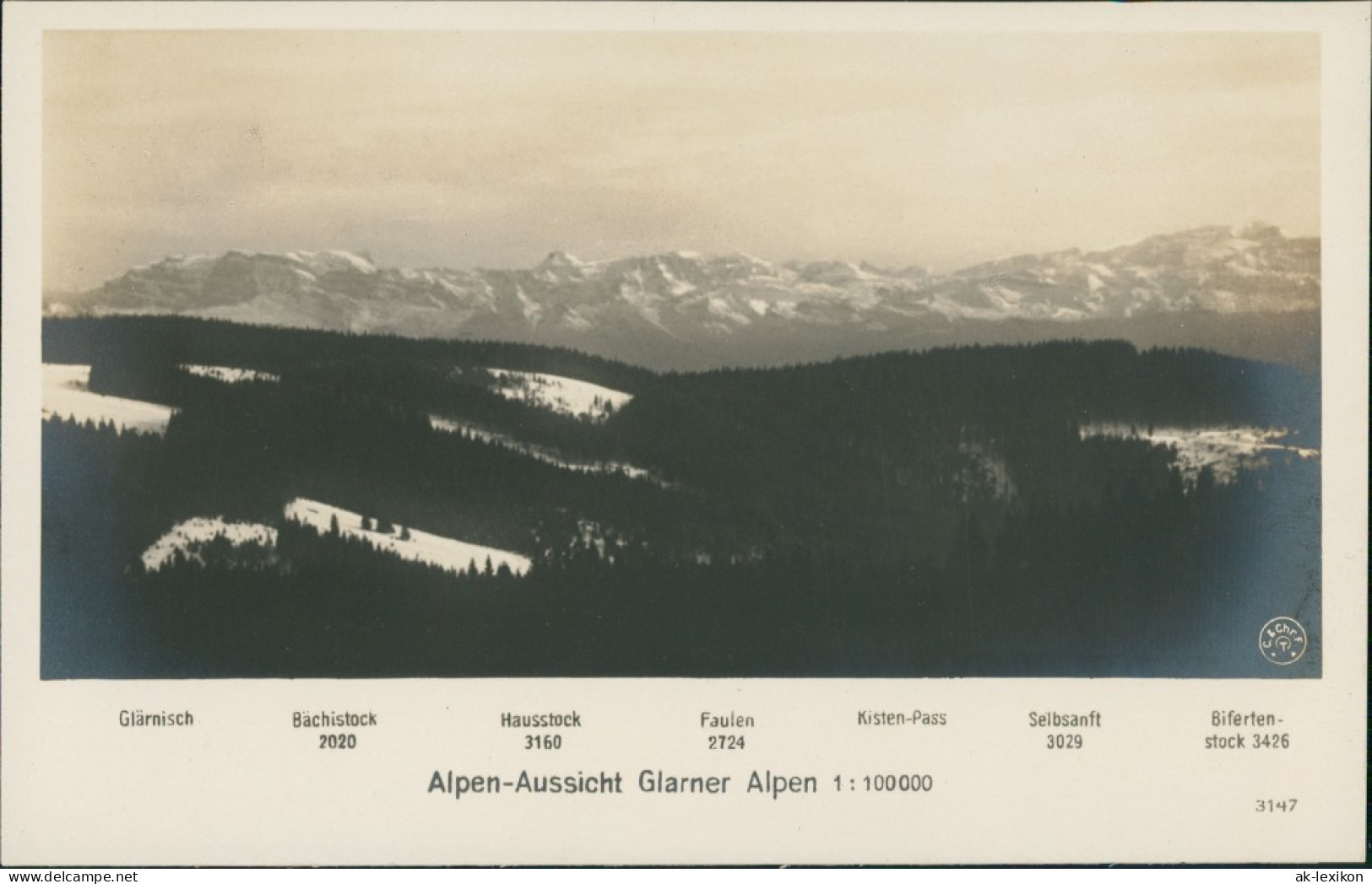 Ansichtskarte  Alpen (Allgemein) Aussicht Glarner Alpen Mit Berg-Namen 1930 - Zonder Classificatie