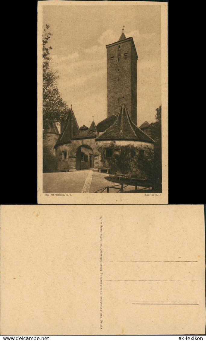 Rothenburg Ob Der Tauber Burgtor Strassen Partie, Eingang Zur Burg 1920 - Rothenburg O. D. Tauber