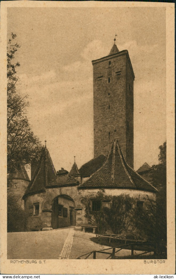 Rothenburg Ob Der Tauber Burgtor Strassen Partie, Eingang Zur Burg 1920 - Rothenburg O. D. Tauber