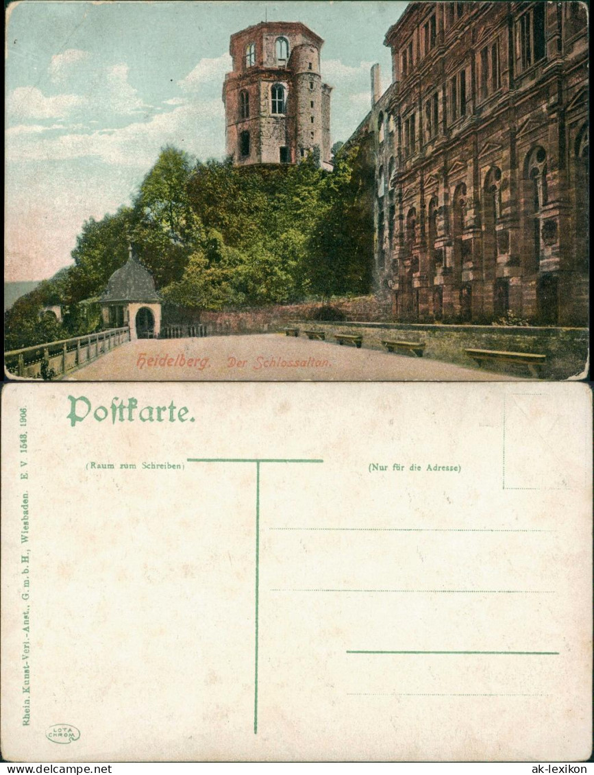 Heidelberg Heidelberger Schloss, Schlossaltan, Color Postkarte 1906 - Heidelberg