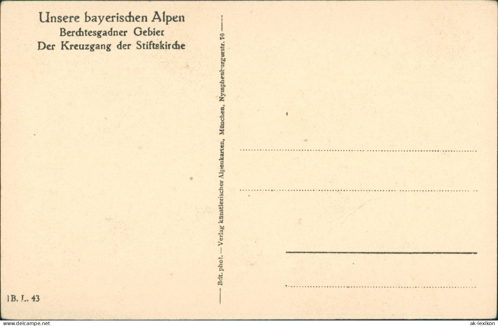 Berchtesgaden Stiftskirche, Kreuzgang, Postkarte Ungelaufen 1920 - Berchtesgaden
