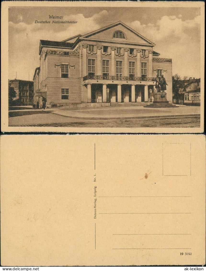 Weimar Deutsches Nationaltheater, Goethe & Schiller Denkmal 1910 - Weimar