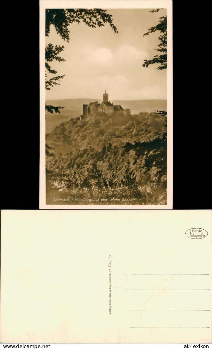 Ansichtskarte Eisenach Wartburgblick Von "Hohe Sonne", Burg / Castle 1930 - Eisenach