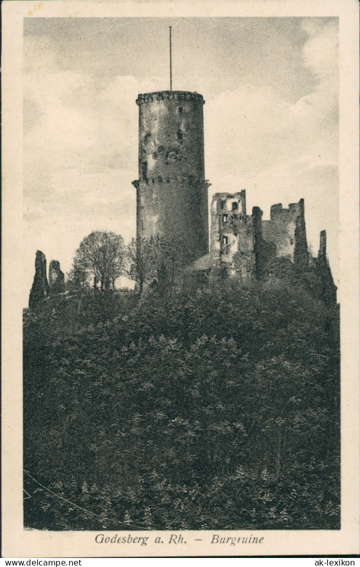 Bad Godesberg-Bonn Godesburg, Burg Ruine, Gesamtansicht 1928/1924 - Bonn