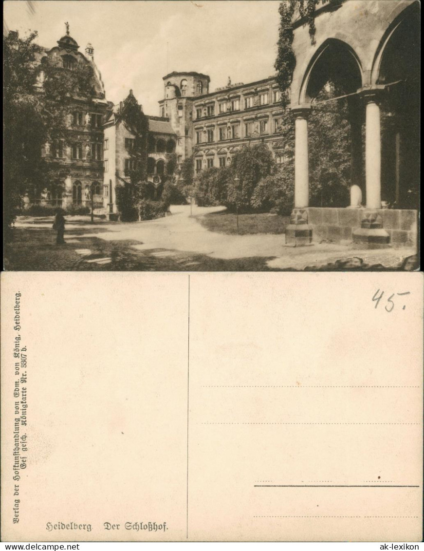 Ansichtskarte Heidelberg Heidelberger Schloss, Schlosshof, Castle 1910 - Heidelberg