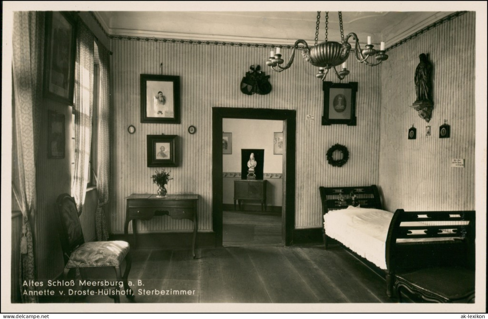 Ansichtskarte Meersburg Sterbezimmer Schloß 1937 - Meersburg