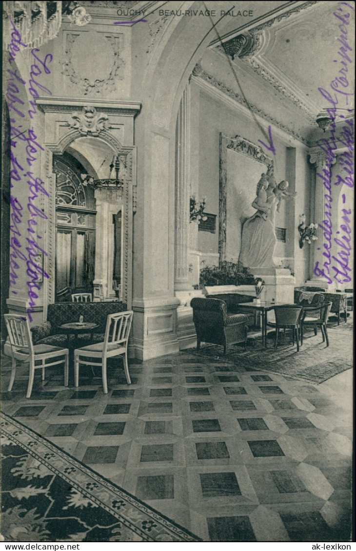 Ansichtskarte Ouchy-Lausanne Beau-Rivage Palace Saal 1931 - Autres & Non Classés