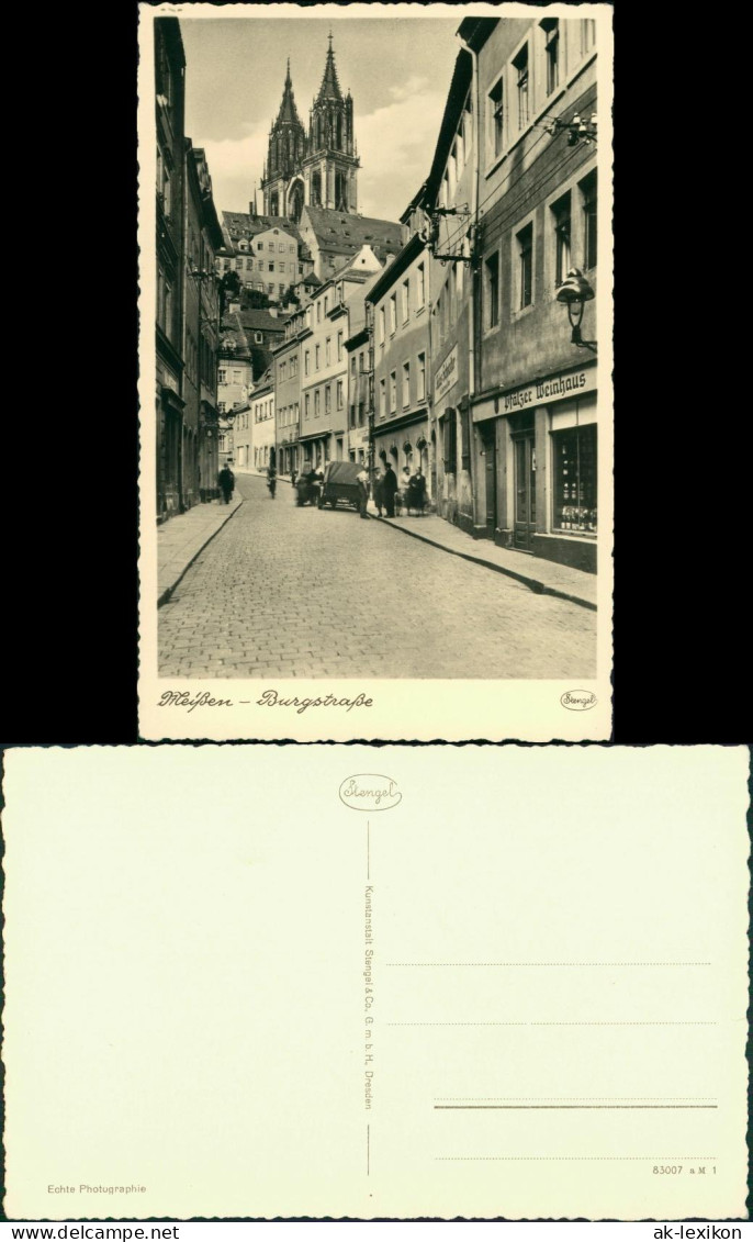 Ansichtskarte Meißen Burgstraße - Pfälzer Weinhaus 1930 - Meissen