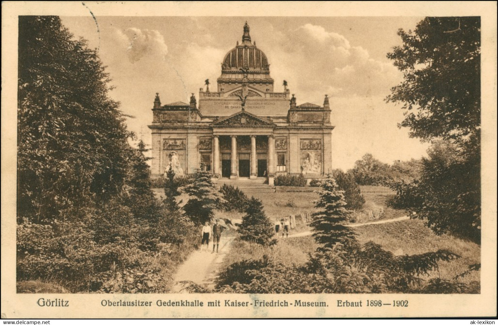 Postcard Görlitz Zgorzelec Ruhmeshalle - Waldpartie 1927 - Schlesien