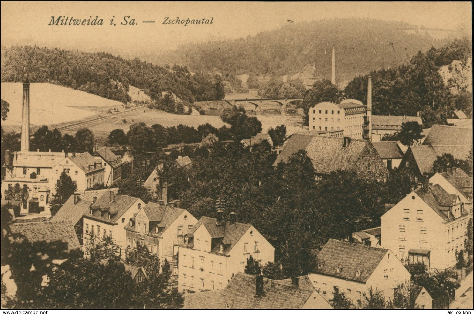 Ansichtskarte Mittweida Fabriken 1918 - Mittweida
