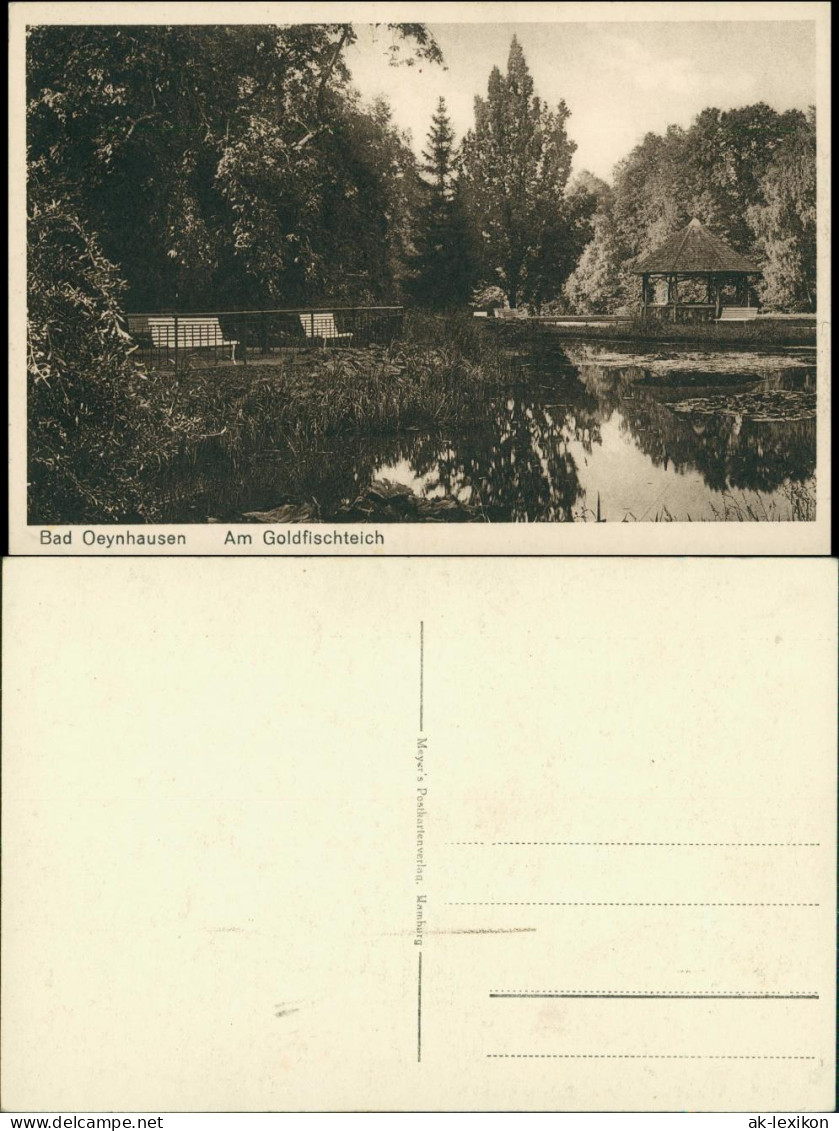 Ansichtskarte Bad Oeynhausen Goldfischteich - Pavillon 1926 - Bad Oeynhausen