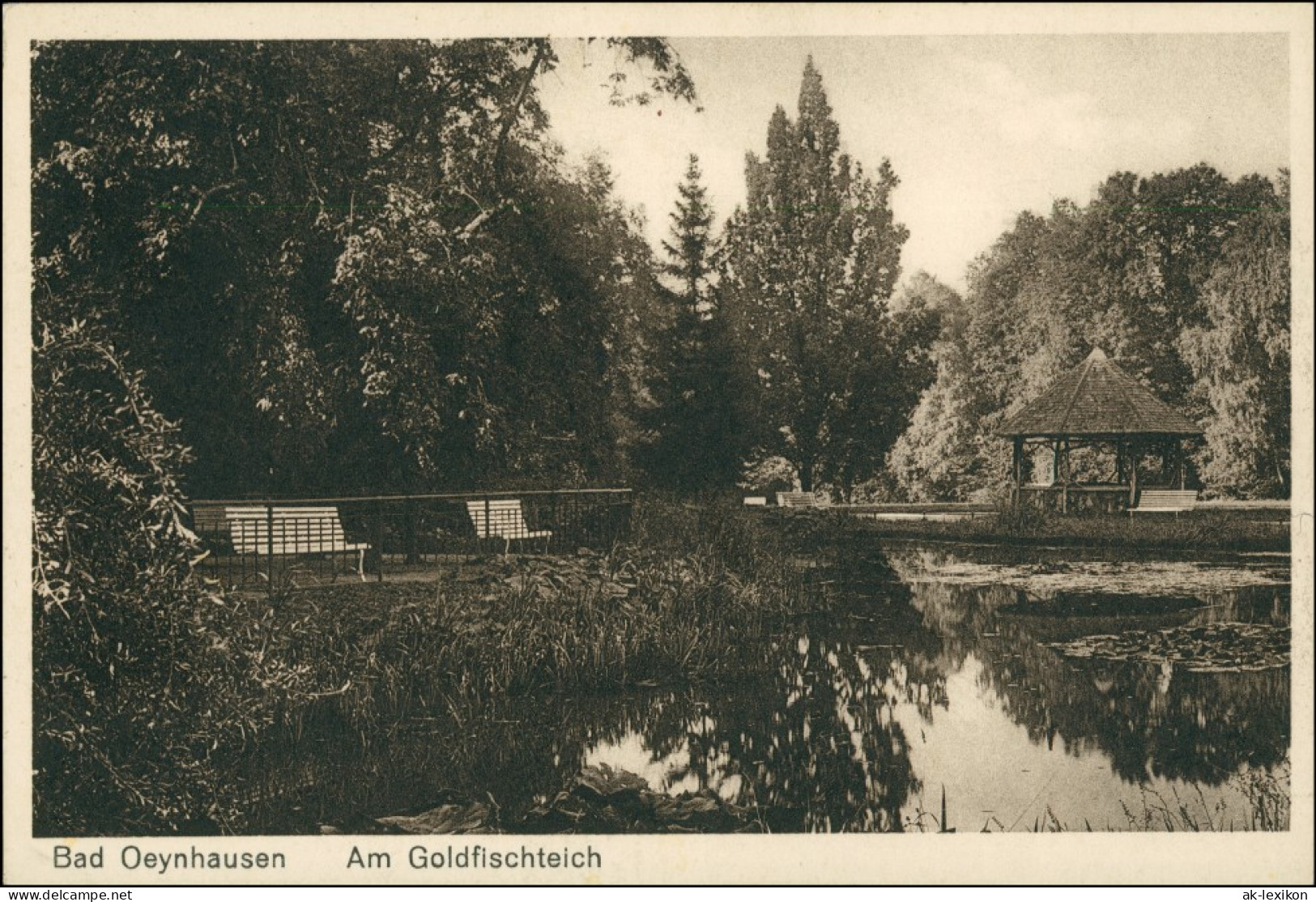 Ansichtskarte Bad Oeynhausen Goldfischteich - Pavillon 1926 - Bad Oeynhausen