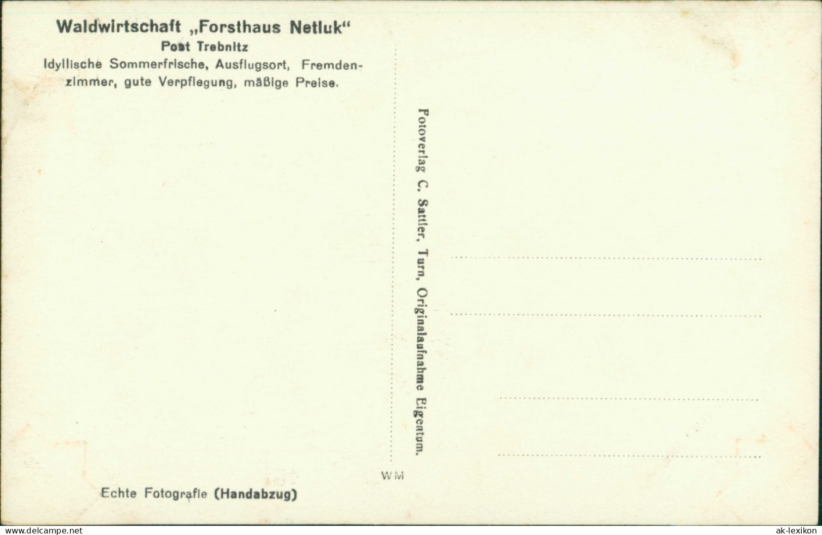 Postcard Trebnitz Třebenice Waldwirtschaft Netluk - Garten 1934 - Tchéquie