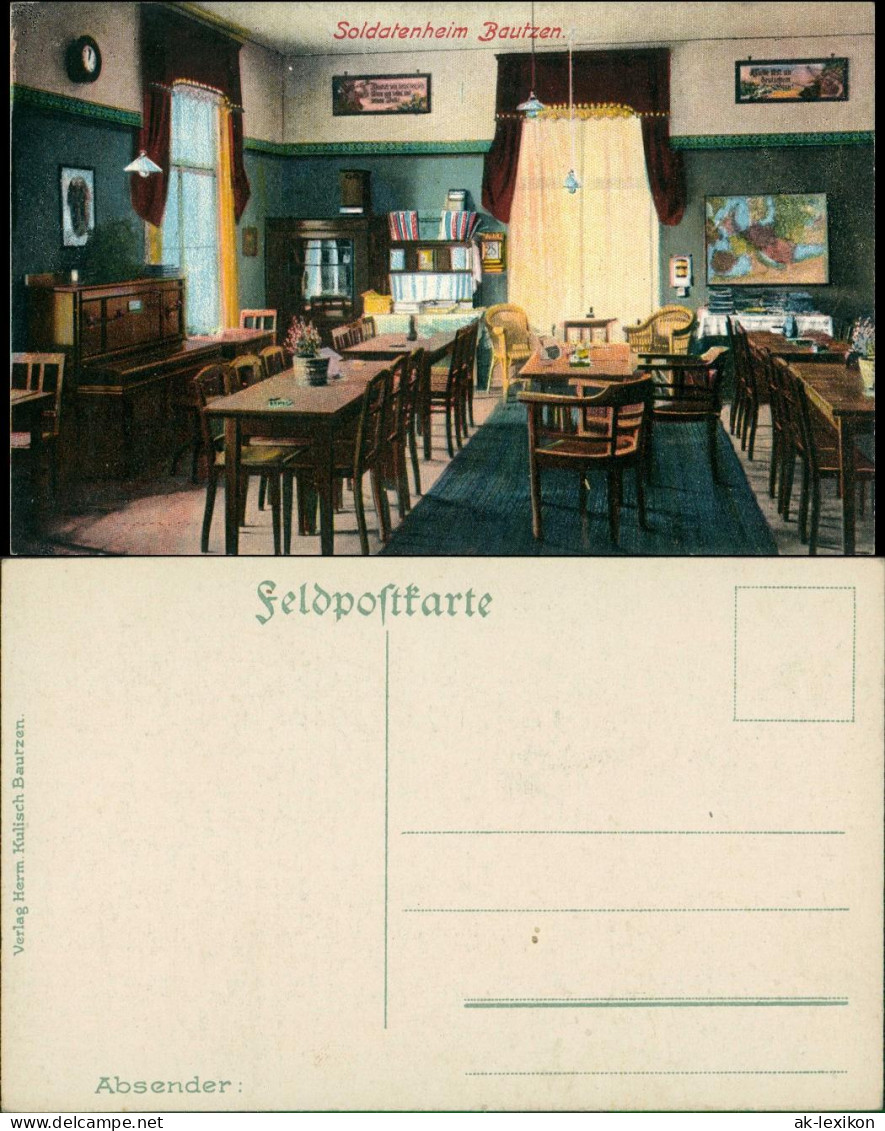 Ansichtskarte Bautzen Budyšin Aufenthaltsraum - Soldatenheim 1916 - Bautzen