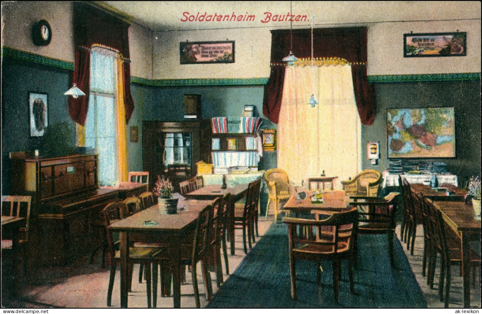 Ansichtskarte Bautzen Budyšin Aufenthaltsraum - Soldatenheim 1916 - Bautzen
