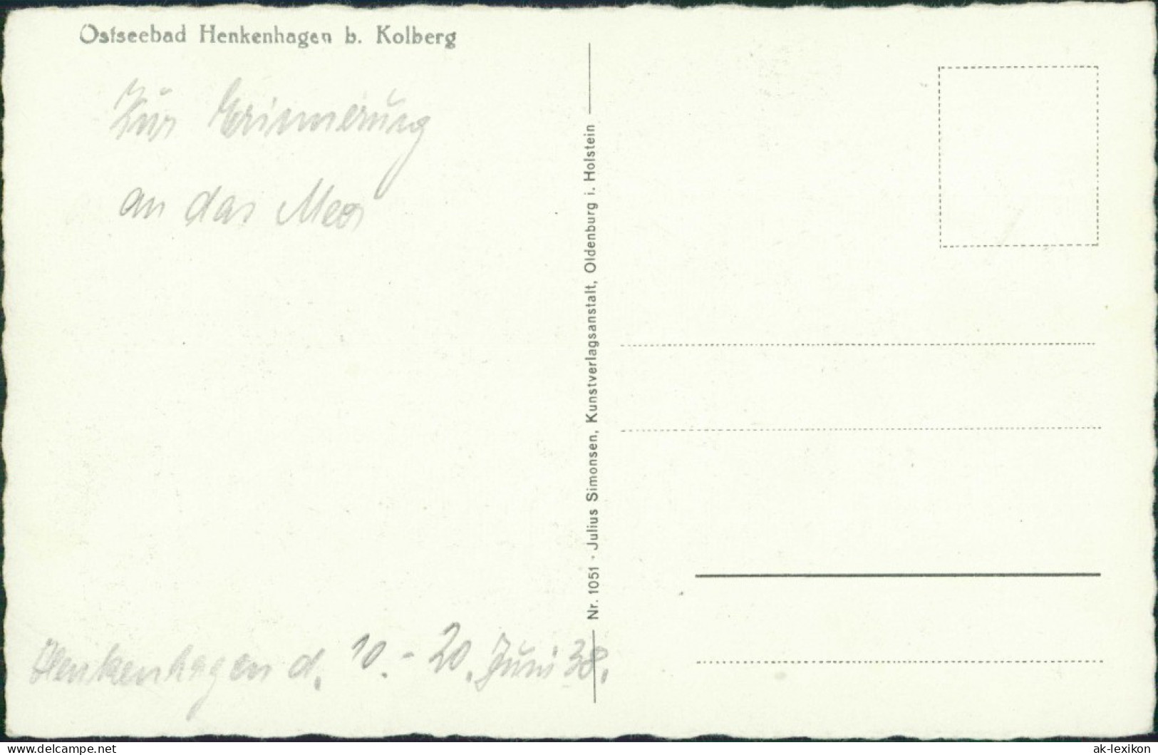 Postcard Henkenhagen Ustronie Morskie Wellengang 1928 - Pommern