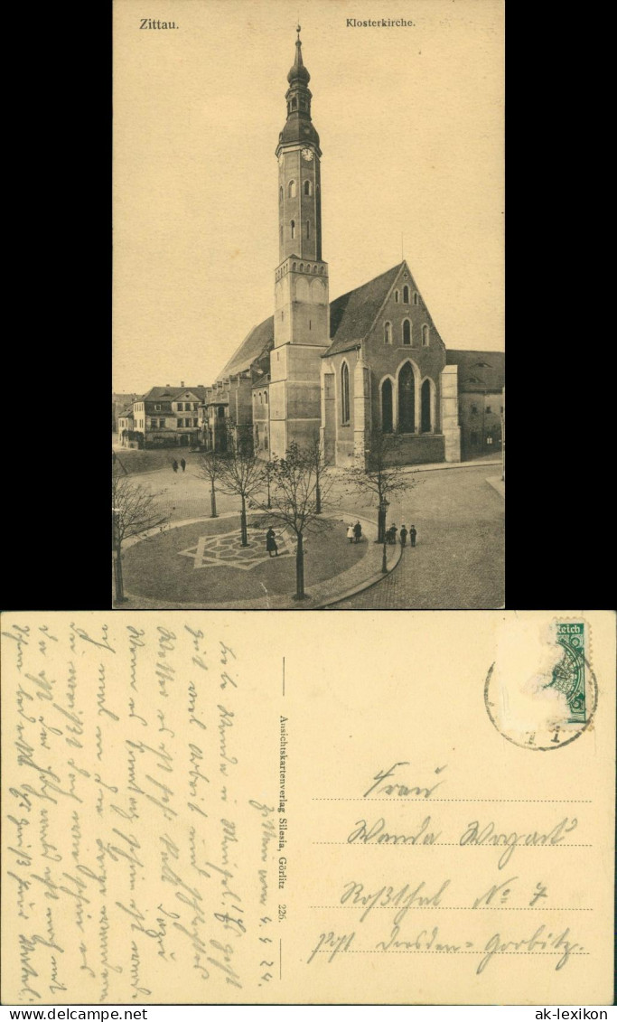 Ansichtskarte Zittau Partie An Der Klosterkirche 1922 - Zittau