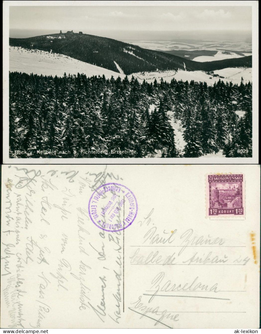 Postcard Sankt Joachimsthal Jáchymov Blick Zum Keilberg -Winter 1935 - Tchéquie