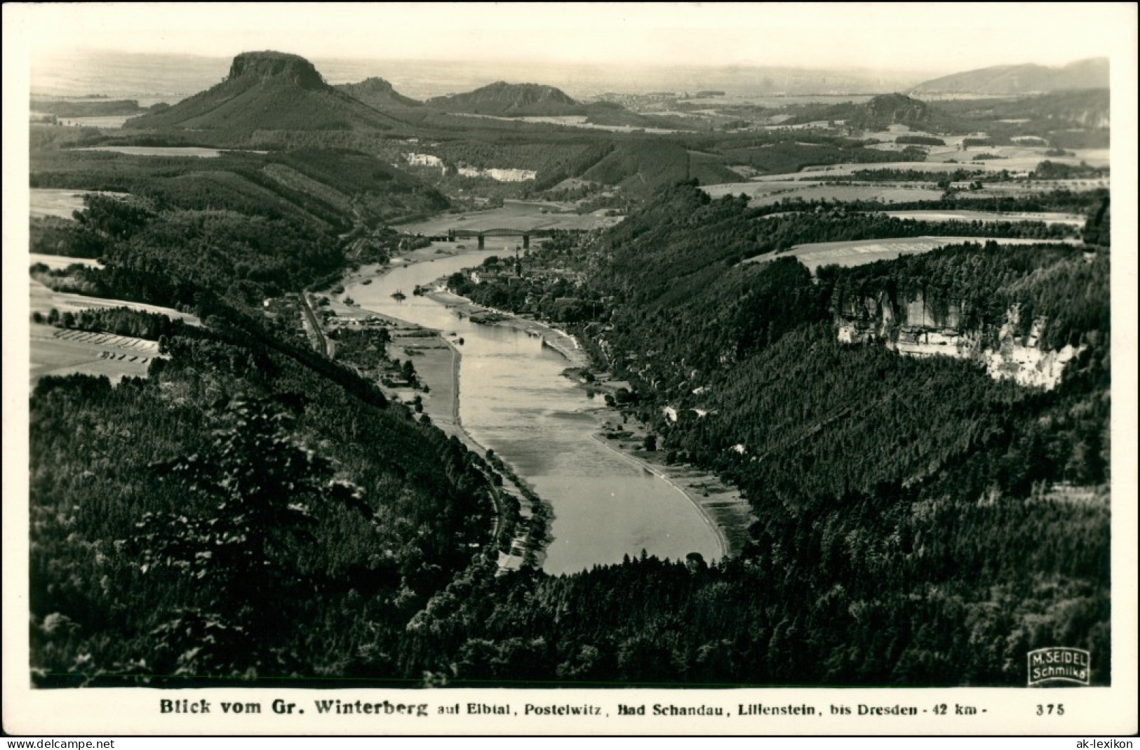 Ansichtskarte Bad Schandau Blick Vom Winterberg Ins Elbtal 1930 - Bad Schandau