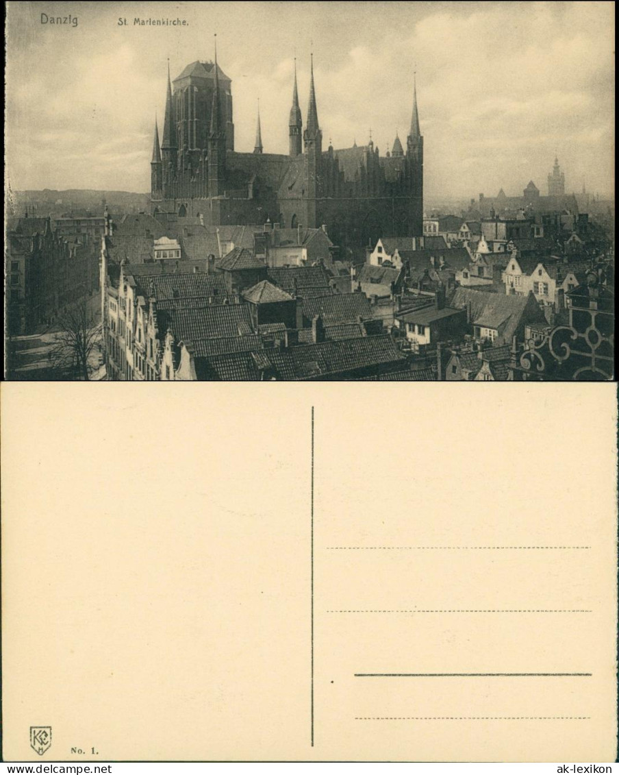 Postcard Danzig Gdańsk/Gduńsk Blick über Die Dächer 1911 - Danzig