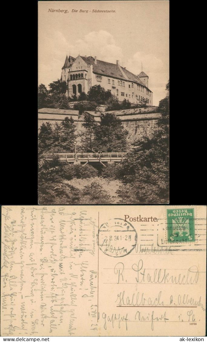 Nürnberg Nürnberger Burg Südwestseite - Holzbrücke 1925 Privatfoto - Nuernberg