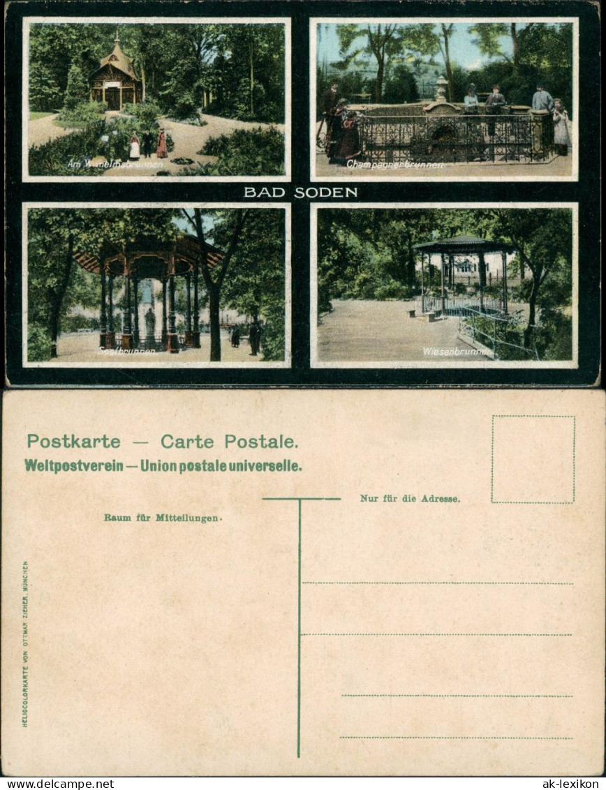 Ansichtskarte Bad Soden (Taunus) 4 Bild: Kuranlagen 1913 - Bad Soden