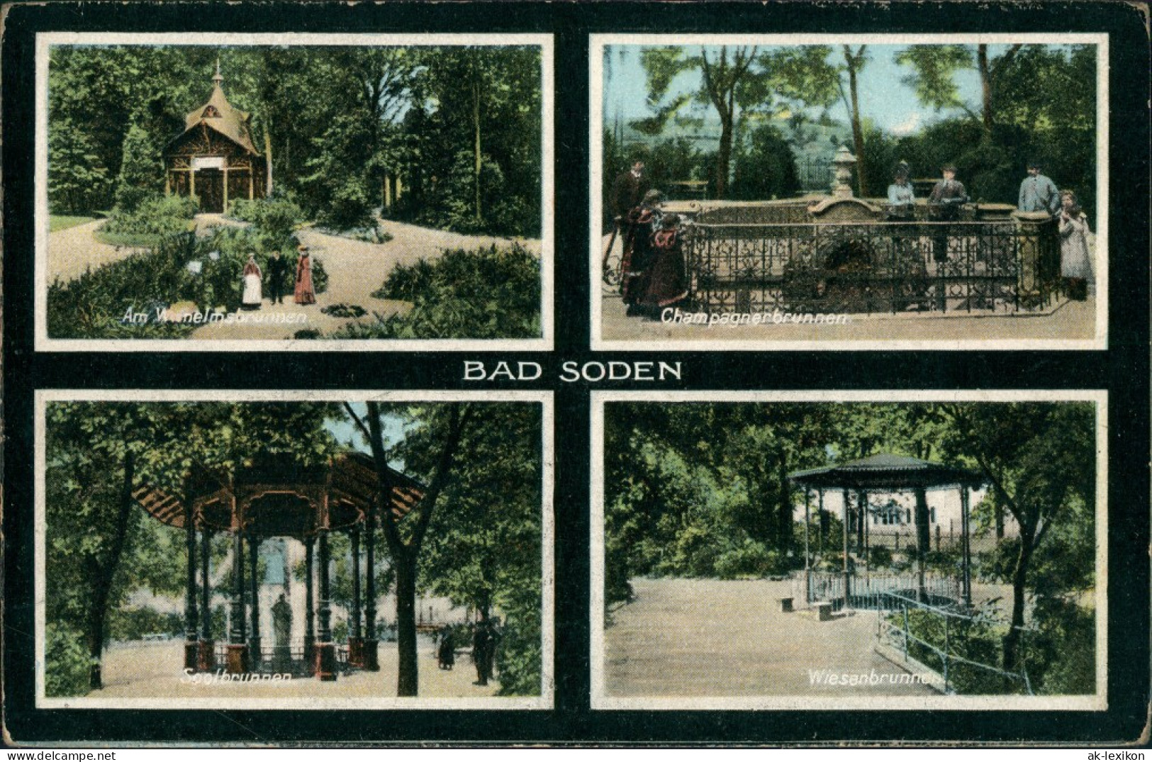 Ansichtskarte Bad Soden (Taunus) 4 Bild: Kuranlagen 1913 - Bad Soden