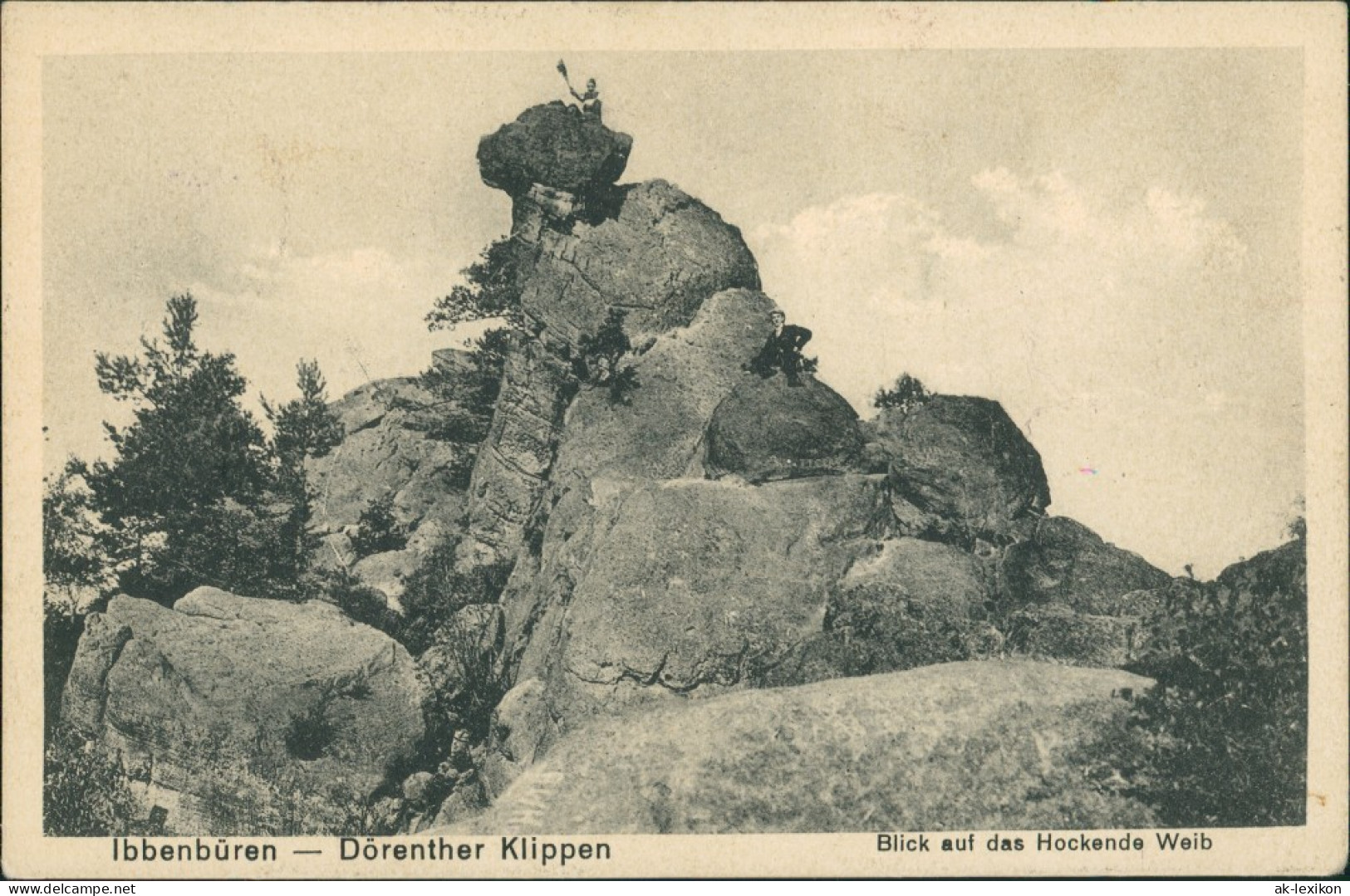 Ansichtskarte Ibbenbüren Dörenther Klippen Blick Auf Das Hockende Weib 1919 - Ibbenbueren