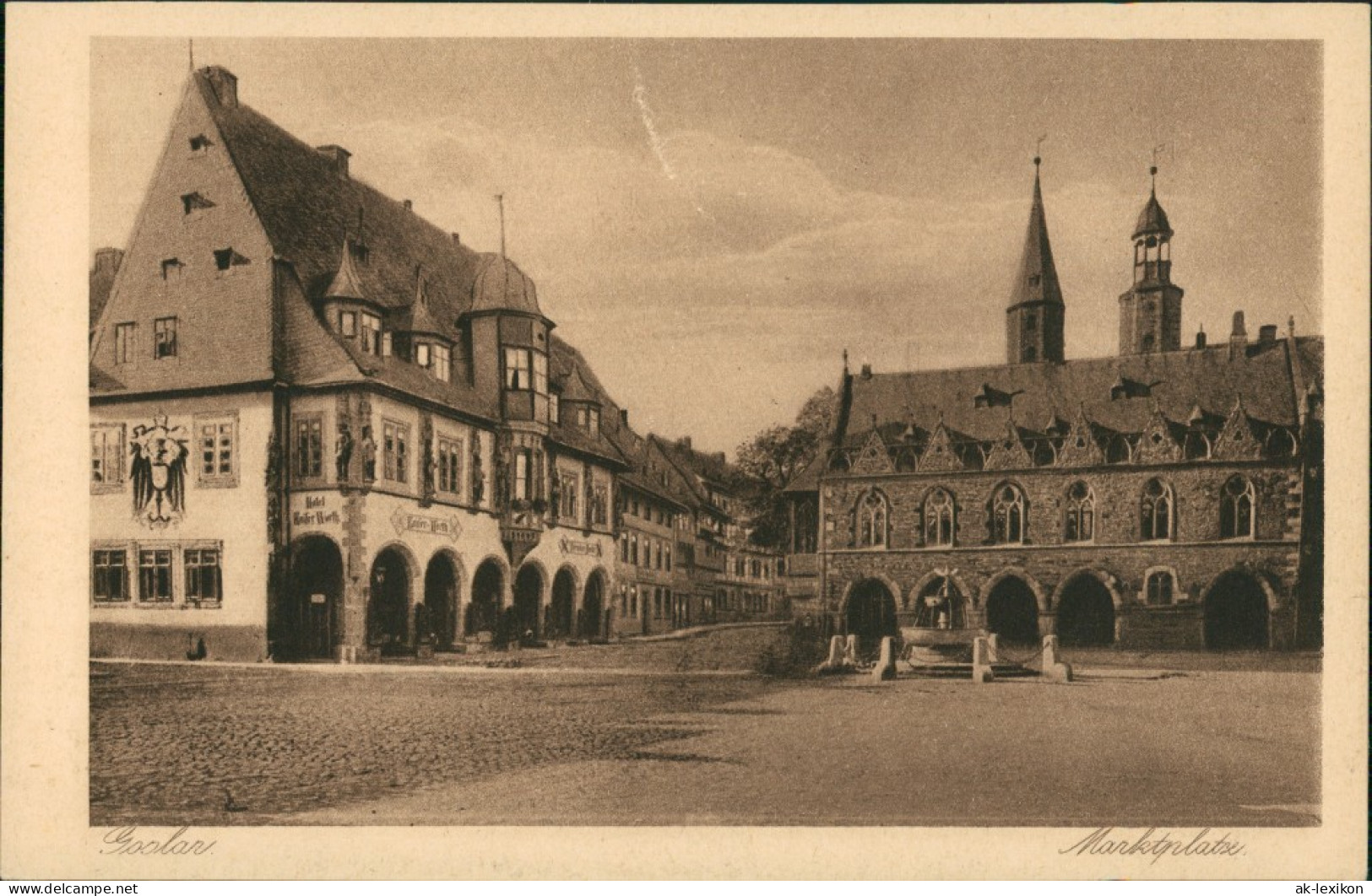 Ansichtskarte Goslar Marktplatz - Reichsadler 1922 - Goslar