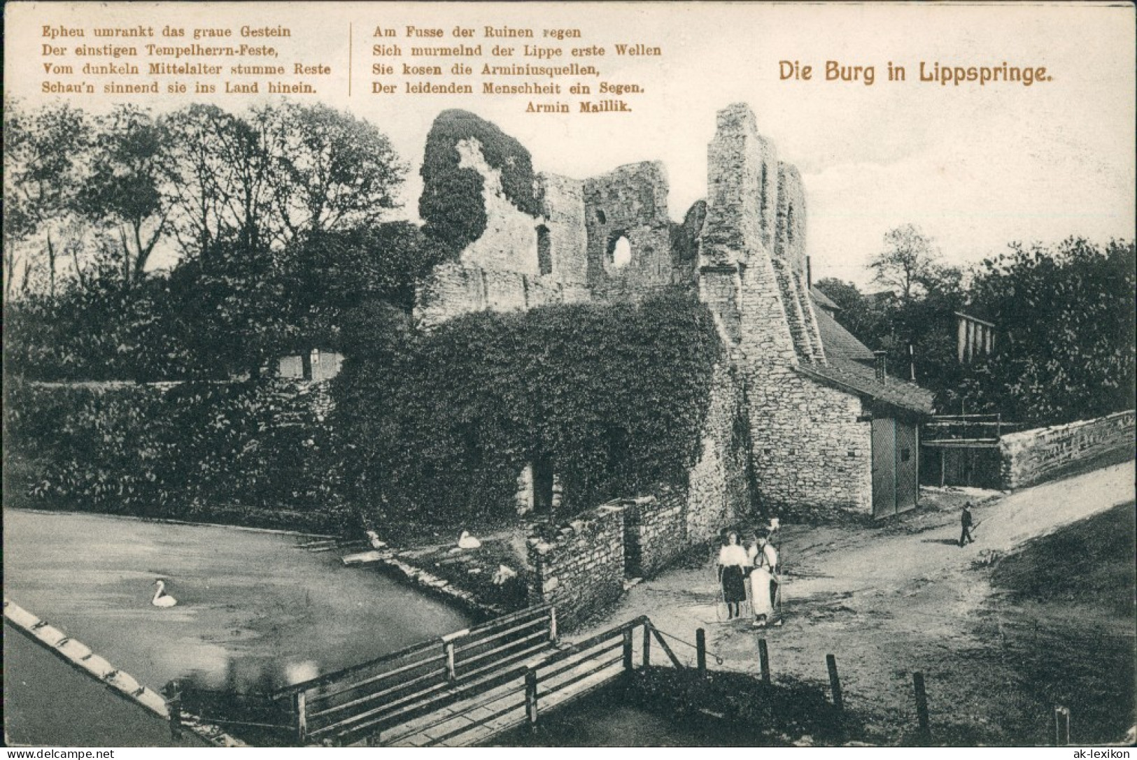 Ansichtskarte Bad Lippspringe Burgpartie 1908 - Bad Lippspringe