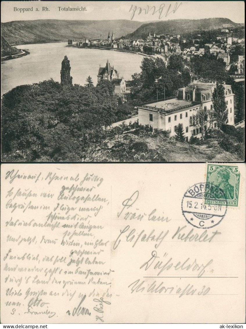 Ansichtskarte Boppard Totale - Villa 1914 - Boppard
