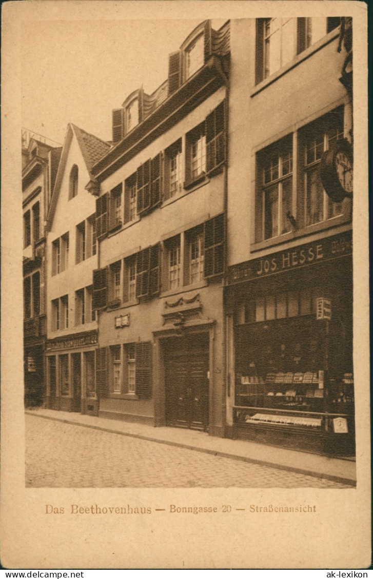 Ansichtskarte Bonn Beethovenhaus, Bonngasse 20 - Geschäfte 1921 - Bonn