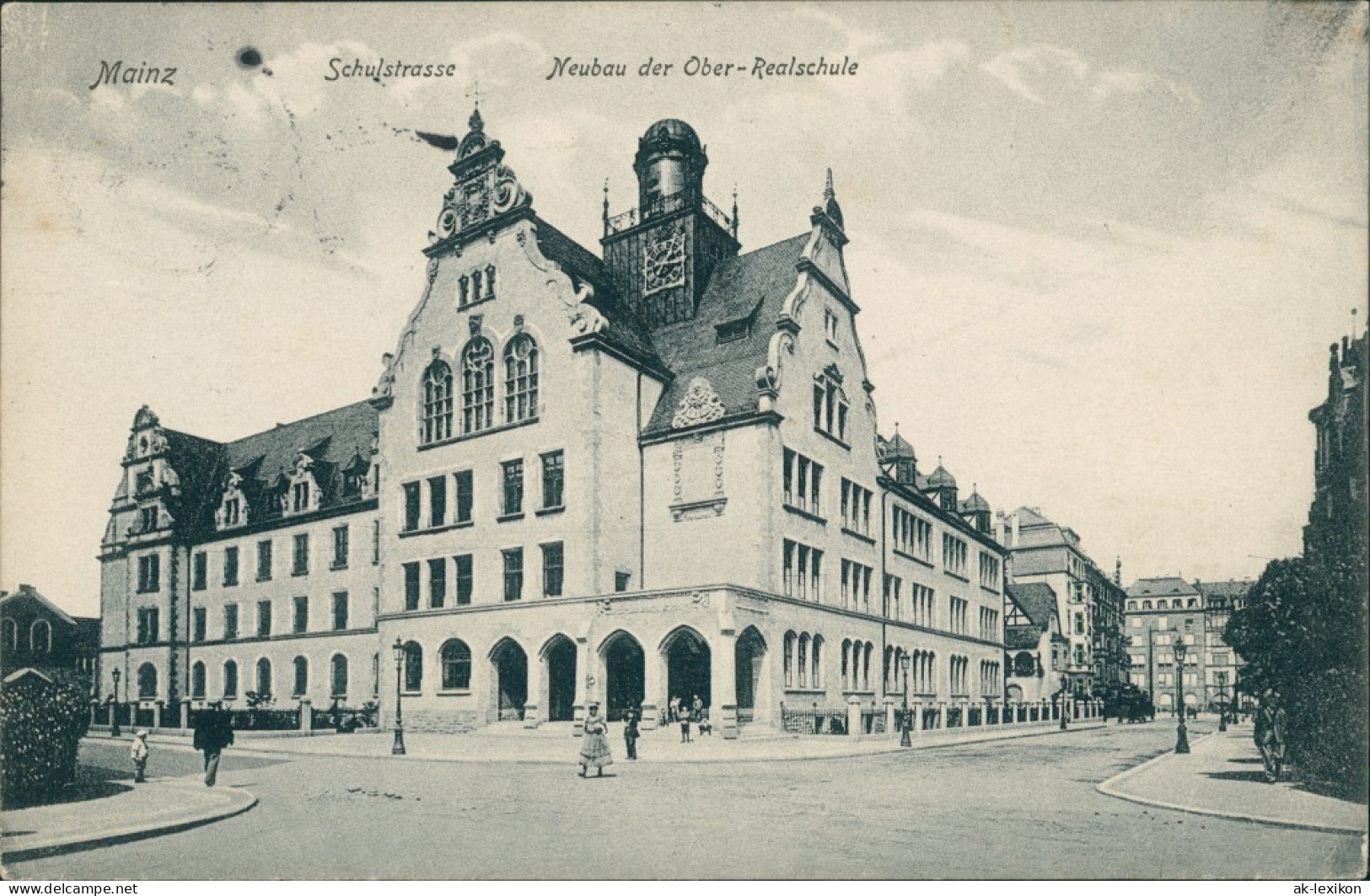 Ansichtskarte Mainz Schulstrasse, Oberrealschule 1906 - Mainz