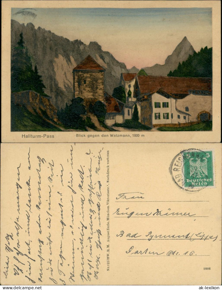 Ansichtskarte Berchtesgaden Hallturmpass Gegen Den Watzmann 1922 - Berchtesgaden