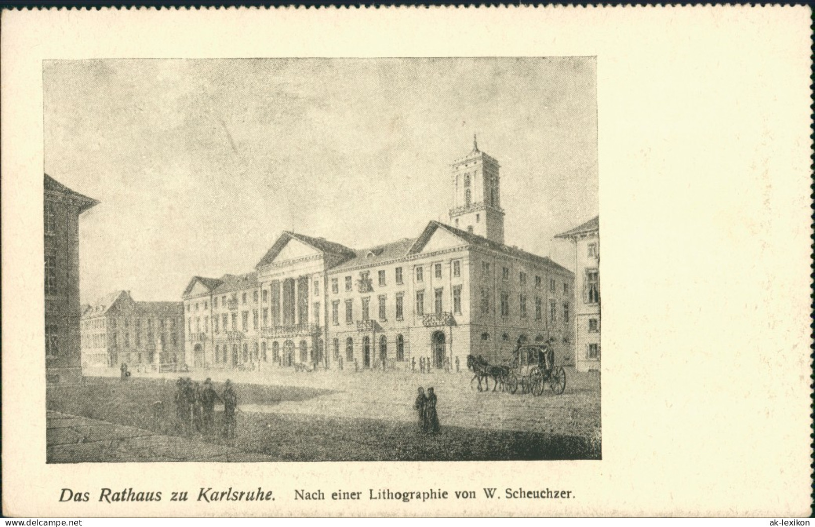 Ansichtskarte Karlsruhe Rathaus 1925 - Karlsruhe