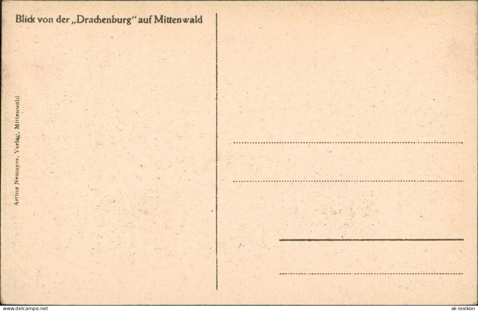 Mittenwald Umlandansicht Blick V.d. Drachenburg Gegen Karwendelgebirge 1920 - Mittenwald