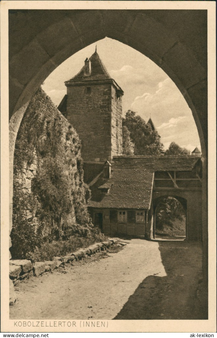 Ansichtskarte Rothenburg Ob Der Tauber Straßenpartie - Kobolzellertor 1928 - Rothenburg O. D. Tauber