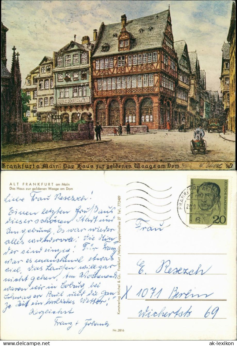 Frankfurt Am Main Altstadt, Haus Zur Goldenen Waage Am Dom Kunst-Motiv 1970 - Frankfurt A. Main