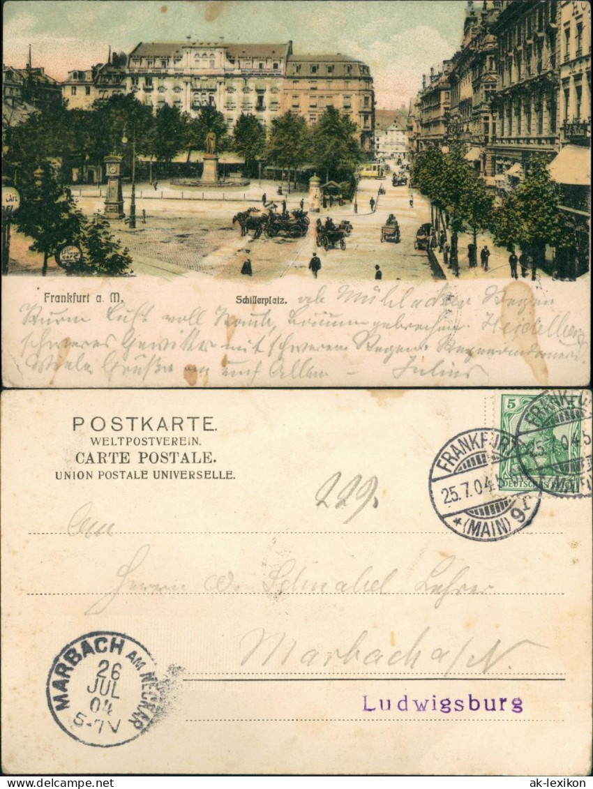 Ansichtskarte Frankfurt Am Main Schillerplatz 1904 - Frankfurt A. Main