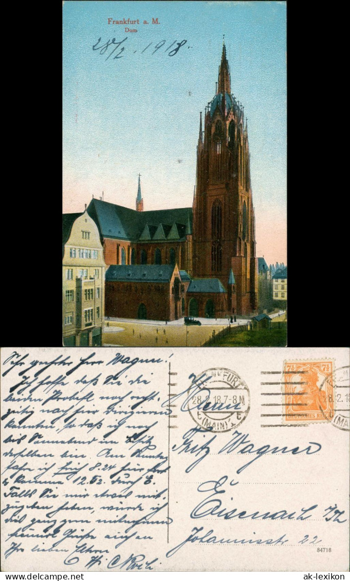 Ansichtskarte Frankfurt Am Main Dom - Straßenpartie 1918 - Frankfurt A. Main