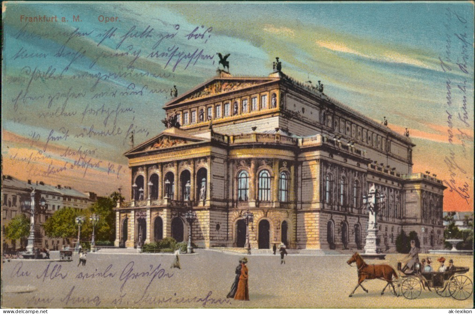 Ansichtskarte Frankfurt Am Main Opernhaus - Effekthimmel 1917 - Frankfurt A. Main