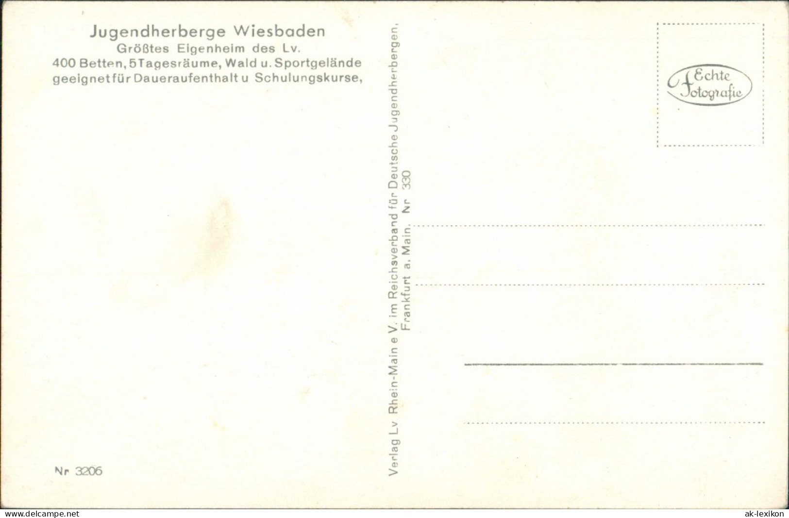Ansichtskarte Wiesbaden Jugendherberge, Gebäude-Ansicht 1950 - Wiesbaden