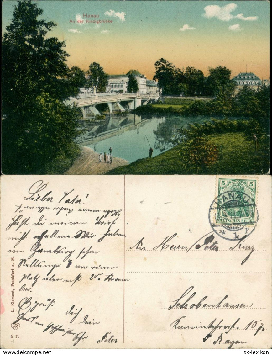 Hanau Brücke, Partie An Der Kinzigbrücke, Fluss, Teilansicht 1911 - Hanau
