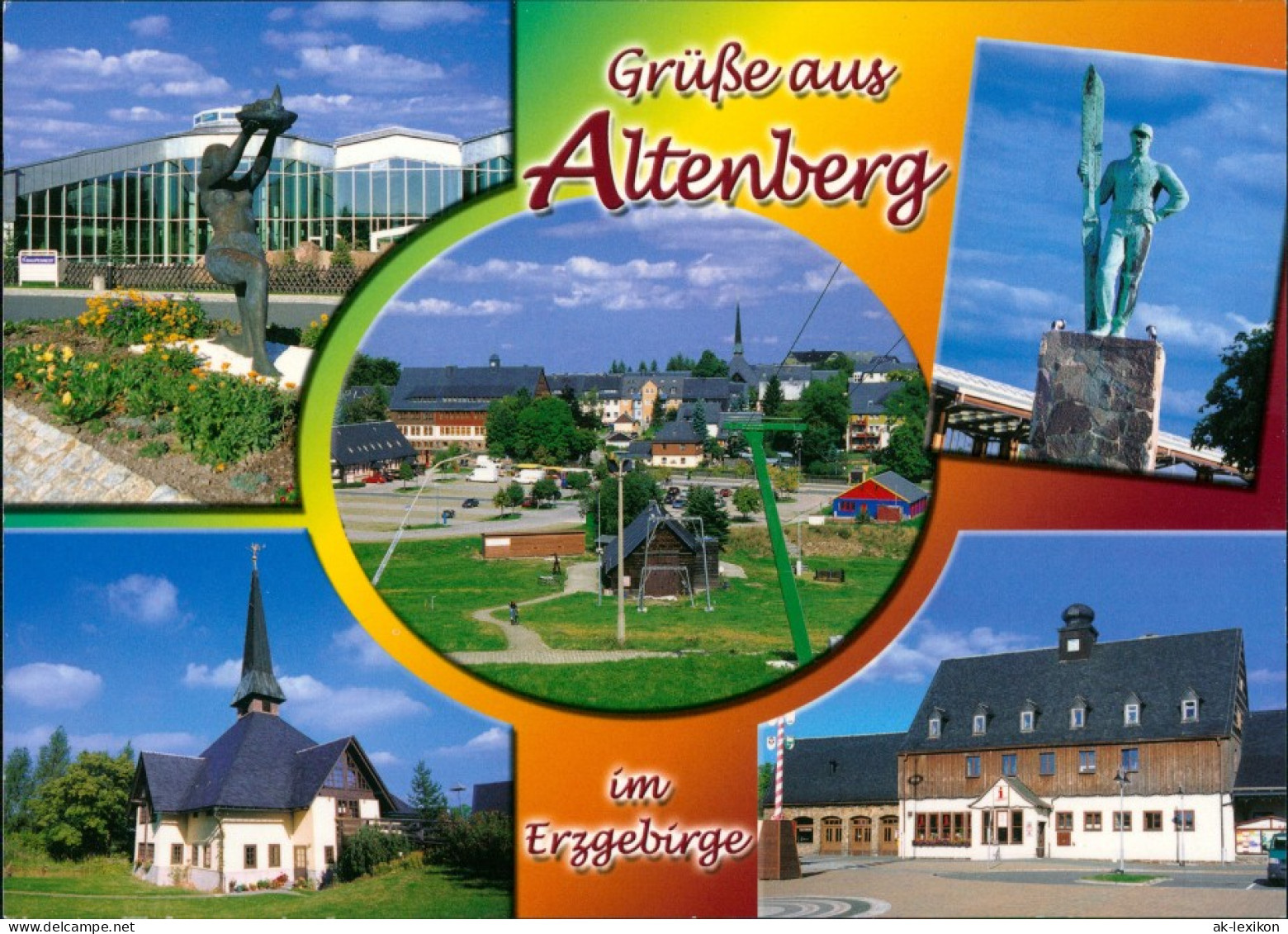 Altenberg (Erzgebirge) Mehrbildkarte: Grüße Aus Altenberg  Denkmal 1995 - Altenberg