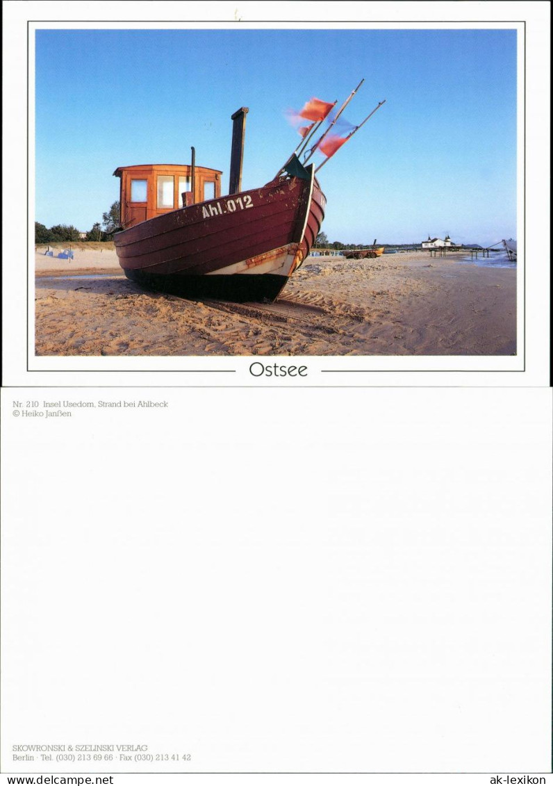Ansichtskarte Ahlbeck (Usedom) Strand Schiff Mit Schiffskennung Ahl.012 2000 - Andere & Zonder Classificatie