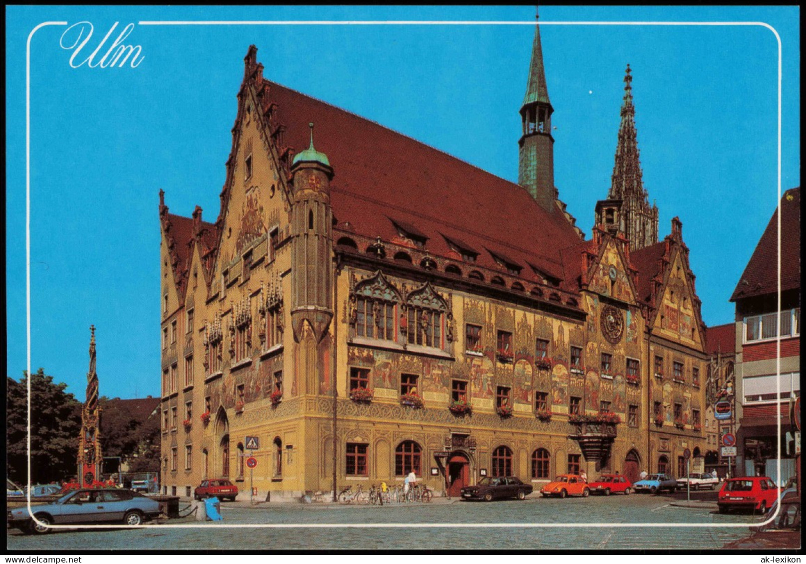 Ansichtskarte Ulm A. D. Donau Rathaus Autos VW Käfer 1992 - Ulm