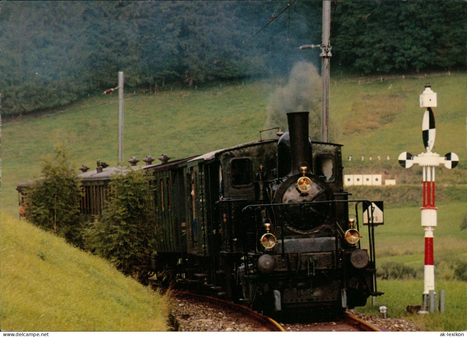 Verkehr & Eisenbahn (Railway) DVZO-Dampfzug Beim Einfahrtssignal Bäretswil 1980 - Eisenbahnen