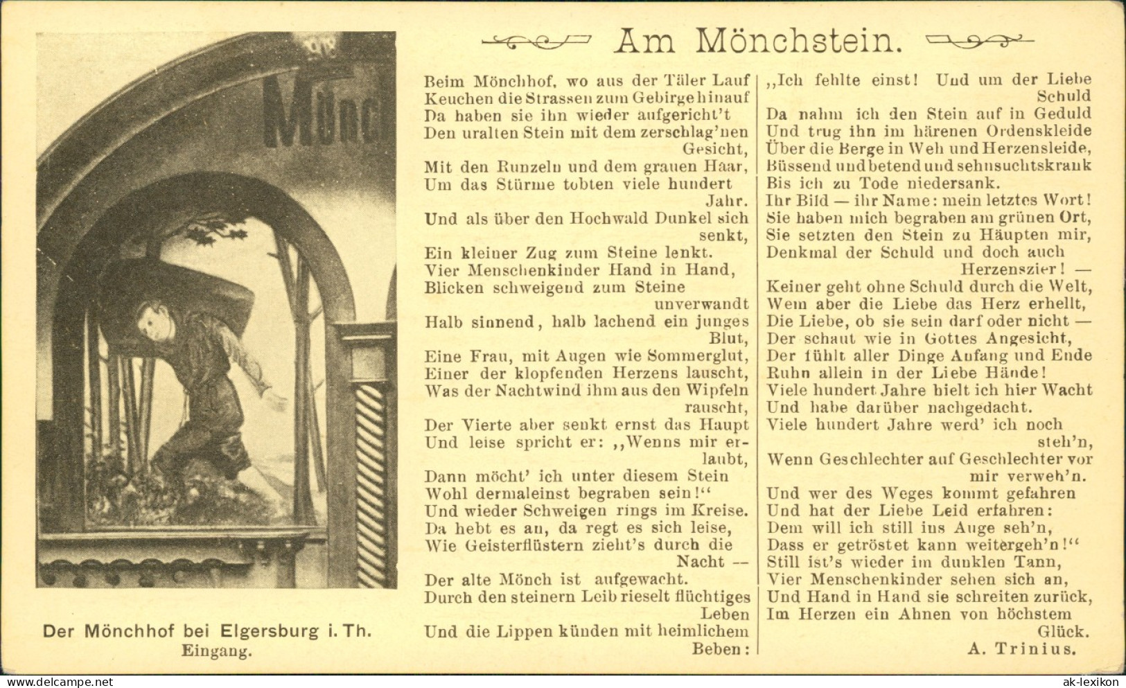 Ansichtskarte Elgersburg Mönchshof, Eingang - Text AK 1928 - Elgersburg