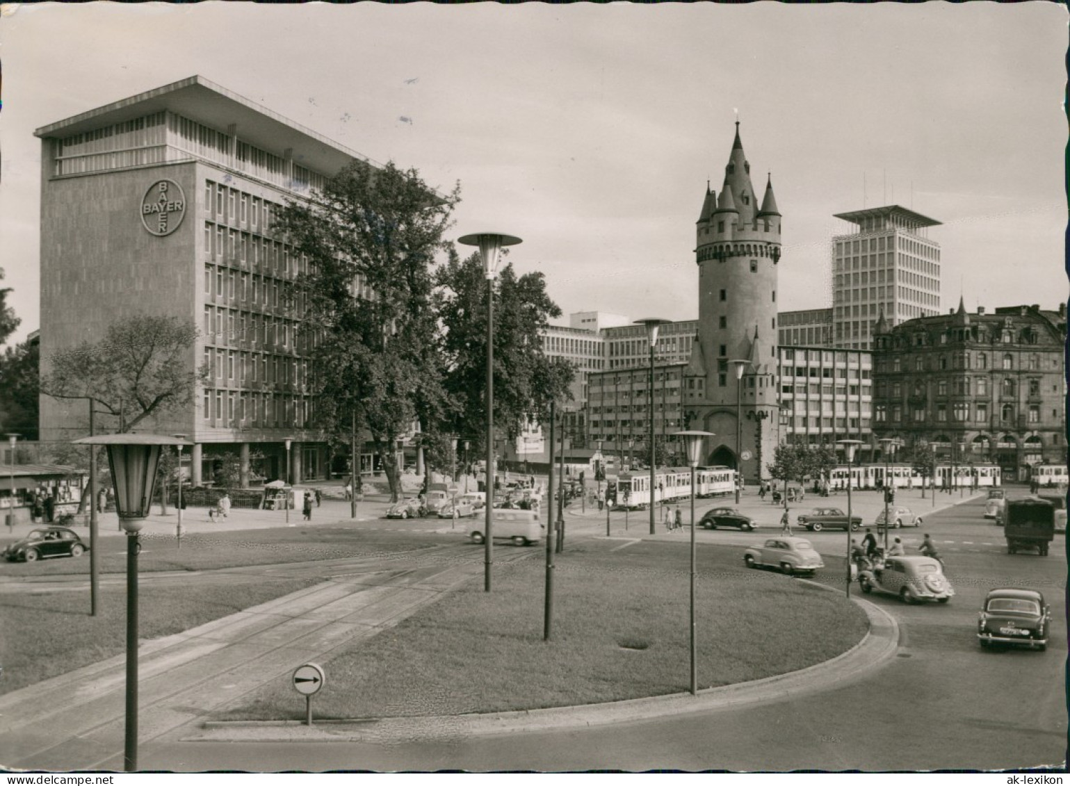 Ansichtskarte Frankfurt Am Main Eschenheimer Turm Mit Hauptpost 1955 - Frankfurt A. Main