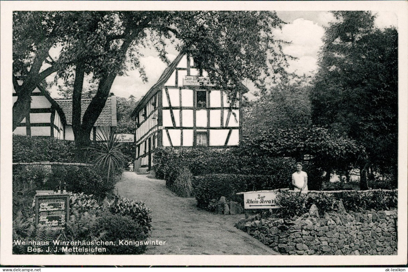 Ansichtskarte Königswinter Weinhaus Winzerhäuschen 1940 - Koenigswinter